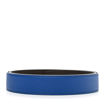 Hermes Epsom 32mm Belt Strap 90 Bleu Electrique Chocolate 2 of 5