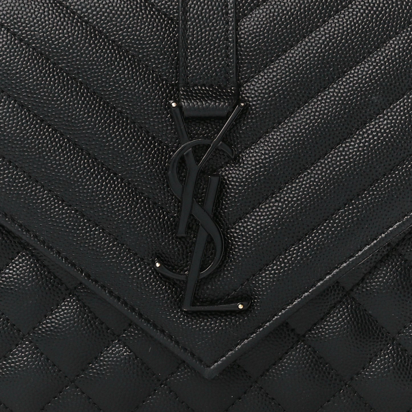 Grain De Poudre Textured Mixed Matelasse Triquilt Medium Monogram Monochrome Satchel Black