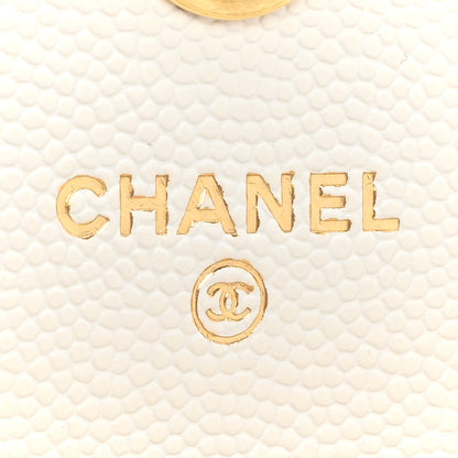 Chanel Caviar Quilted Enamel Coco Casino Flap Phone Holder With Chain White 7 of 13