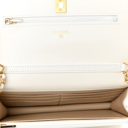Chanel Caviar Quilted Twist Your Buttons Wallet On Chain WOC White 5 of 14