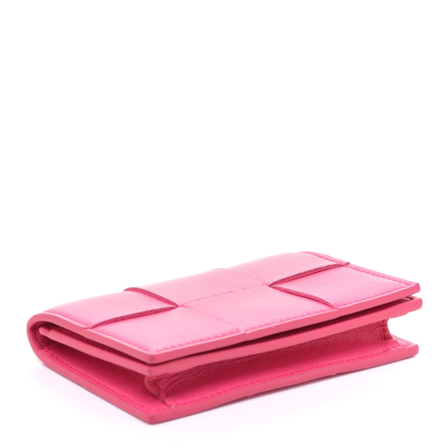 Nappa Maxi Intrecciato Card Holder Wallet Pink