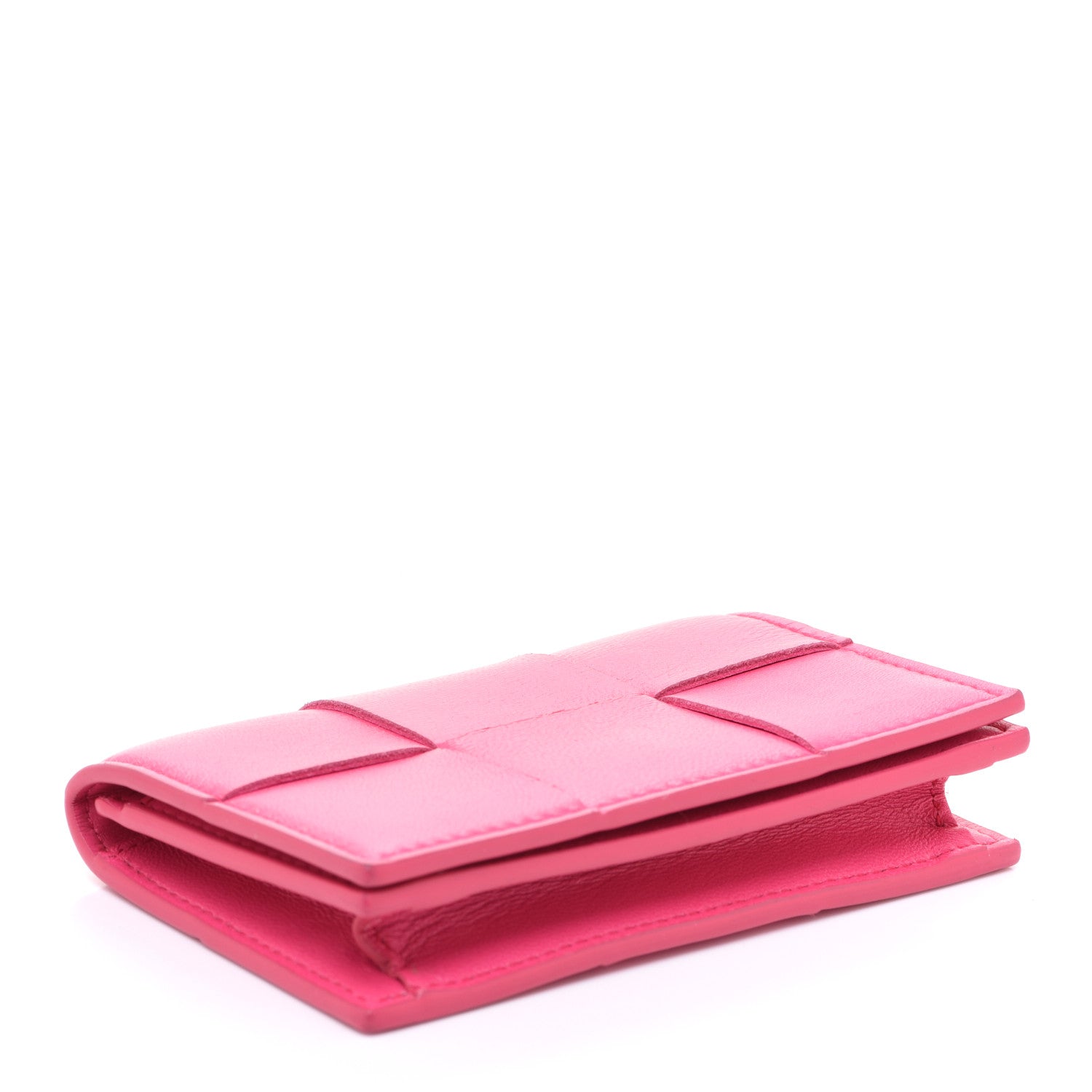 Bottega Veneta Nappa Maxi Intrecciato Card Holder Wallet Pink 4 of 7