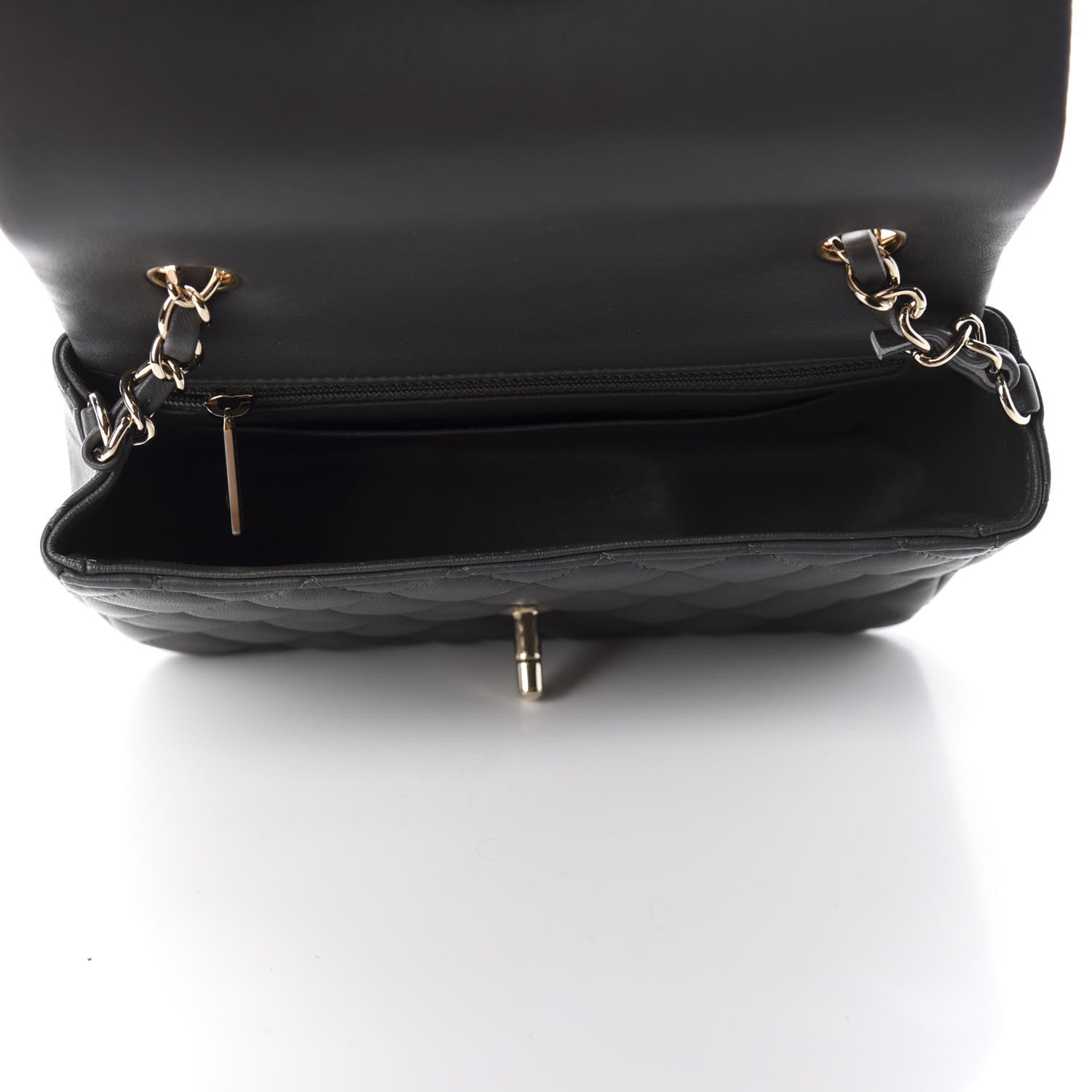 Chanel Lambskin Quilted Mini Rectangular Flap Grey 5 of 13