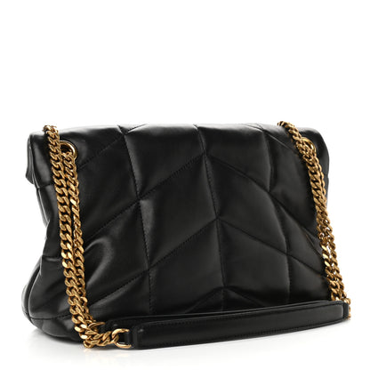 Saint Laurent Lambskin Quilted Small Loulou Puffer Monogram Chain Satchel Black 3 of 9