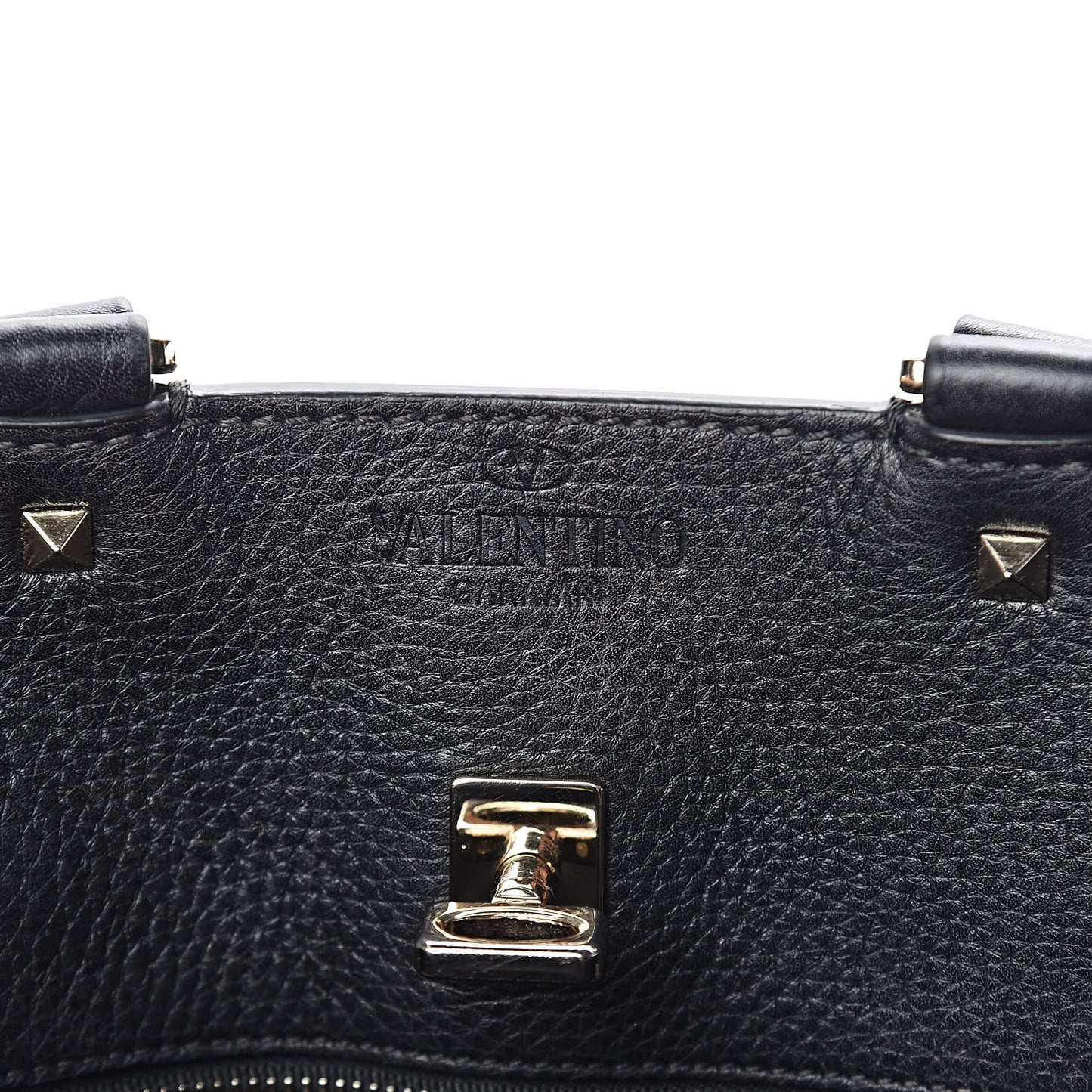 Pebbled Calfskin Large JoyLock Satchel Black