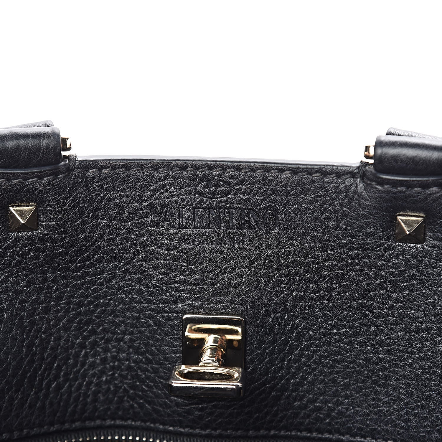 Valentino Garavani Pebbled Calfskin Large JoyLock Satchel Black 7 of 14