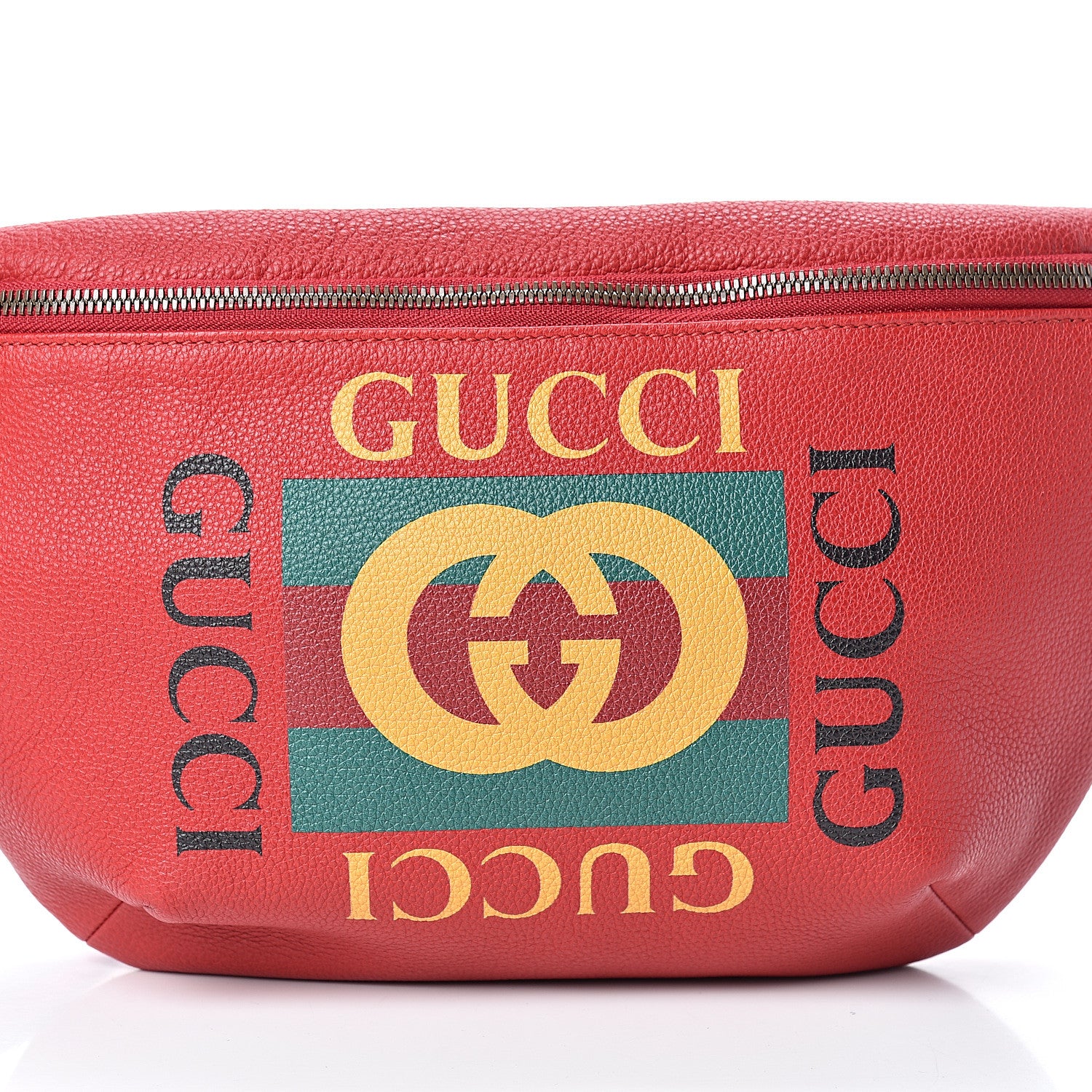 Gucci Grained Calfskin Logo Belt Bag Hibiscus Red 7 of 9