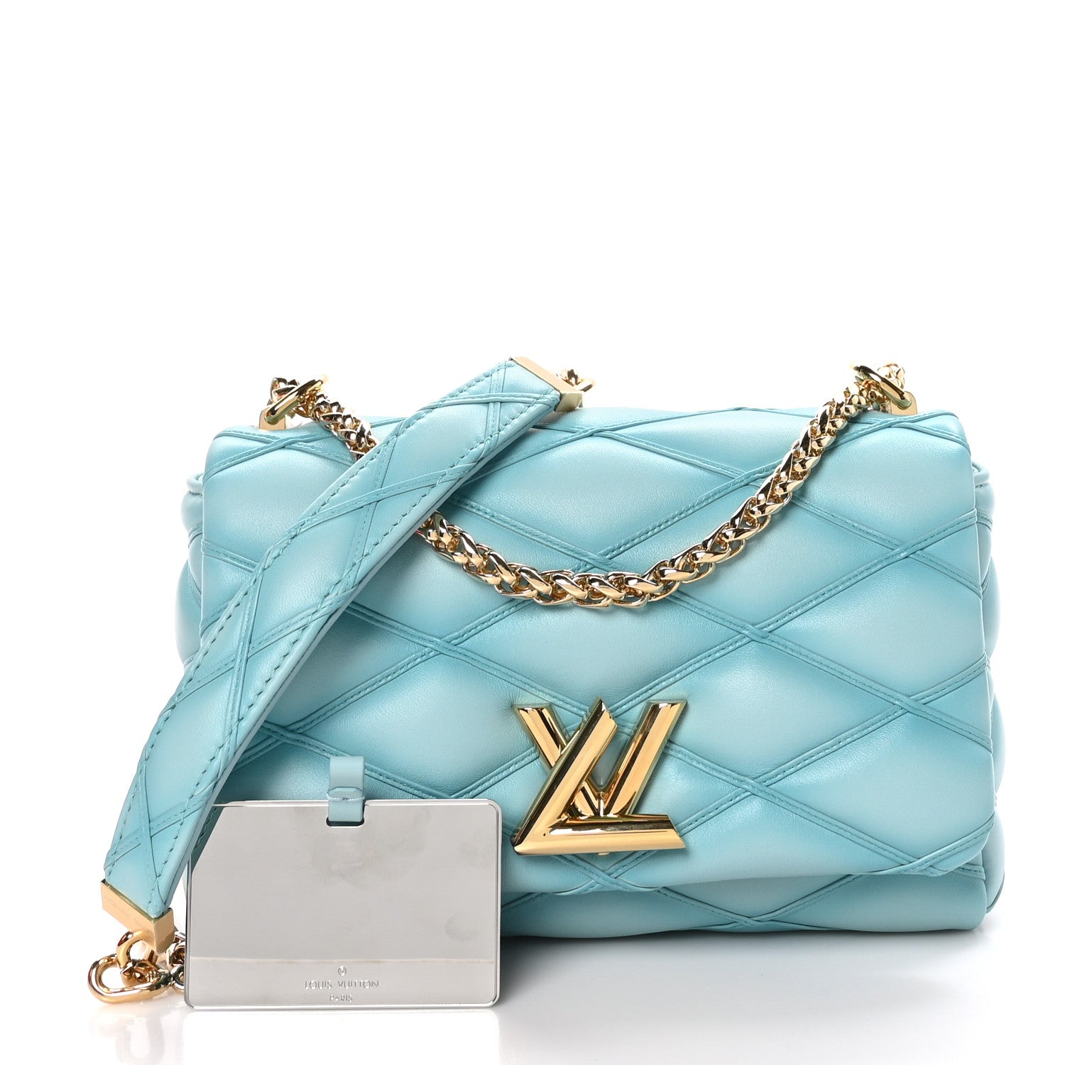 Louis Vuitton Lambskin Malletage Top Handle GO-14 MM Lagoon 3 of 10