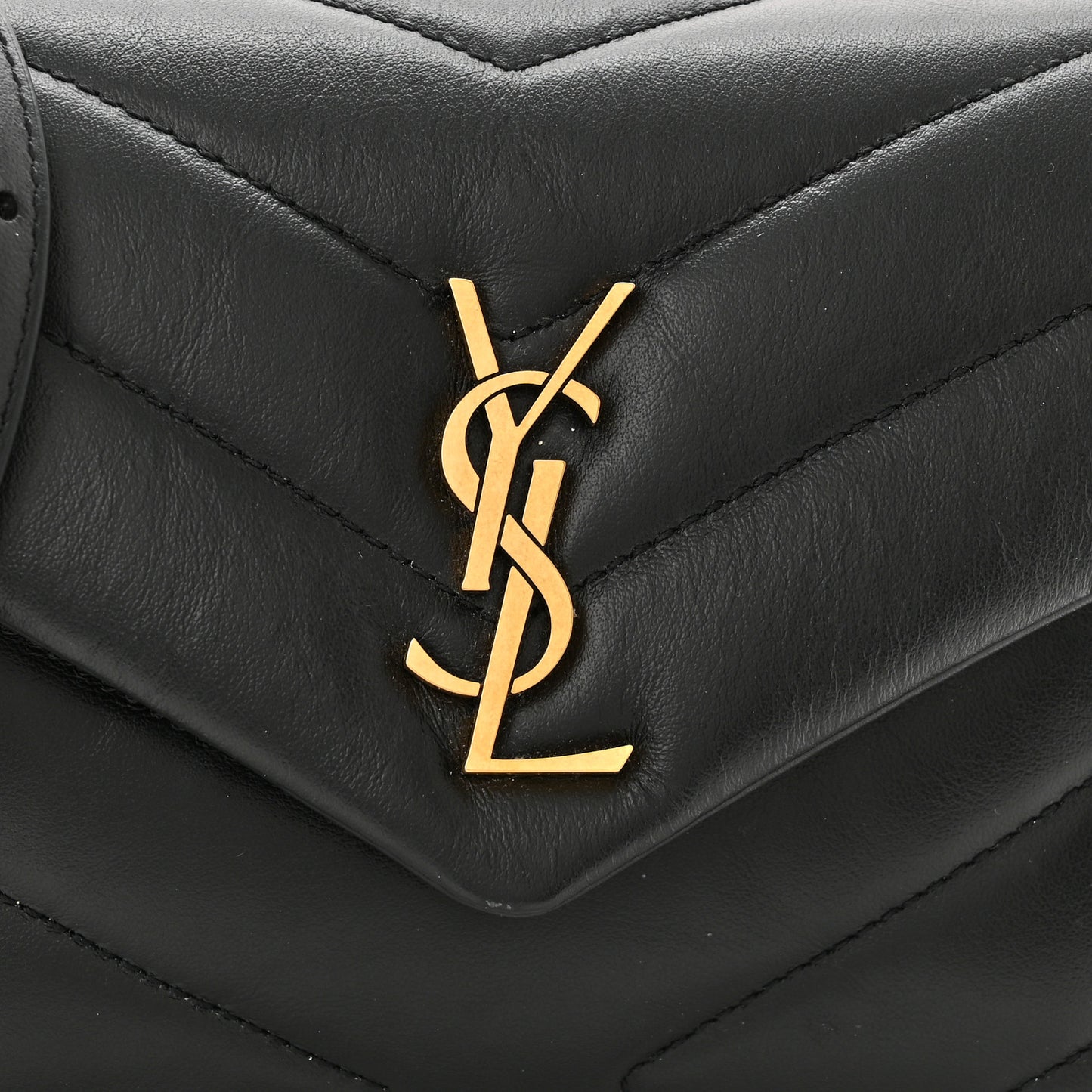 Calfskin Y Quilted Monogram Toy Loulou Crossbody Bag Black