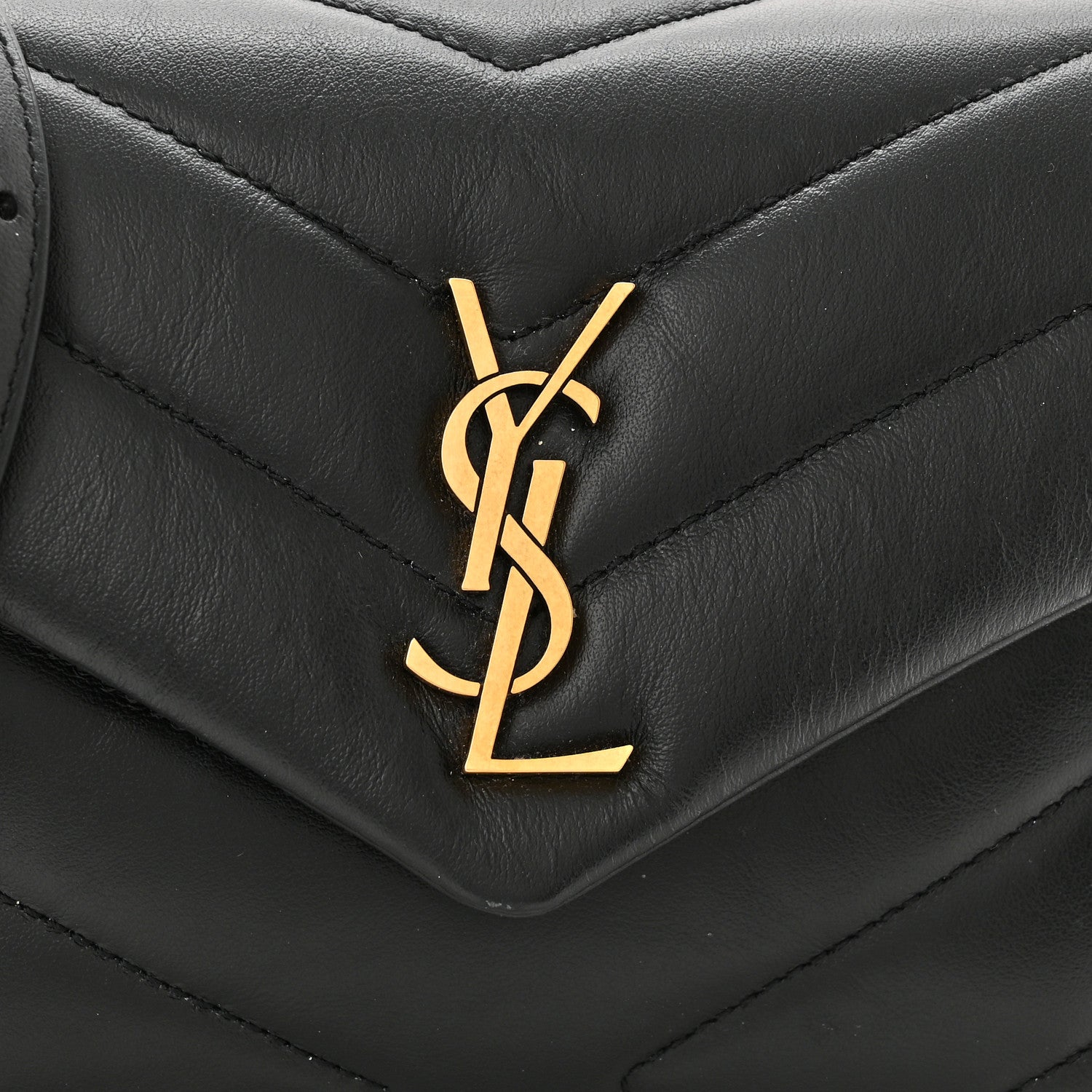 Saint Laurent Calfskin Y Quilted Monogram Toy Loulou Crossbody Bag Black 9 of 12