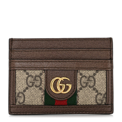 Gucci GG Supreme Monogram Ophidia Card Holder Brown 1 of 6