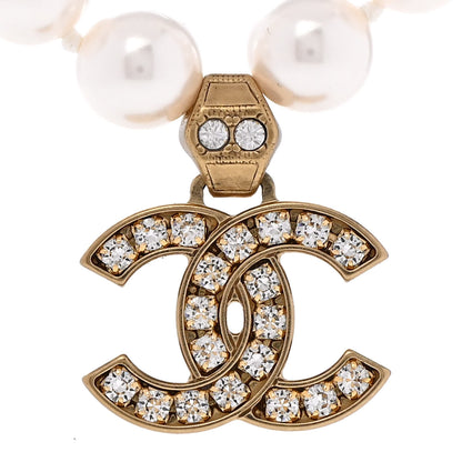 Chanel Pearl Crystal CC Short Necklace Gold 4 of 6