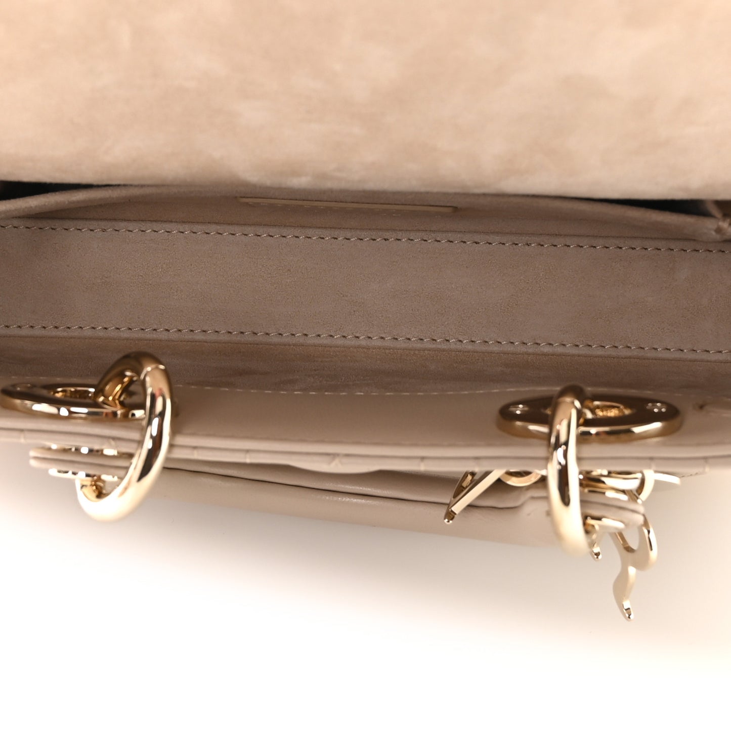 Lambskin Cannage Small Lady D-Joy Powder Beige