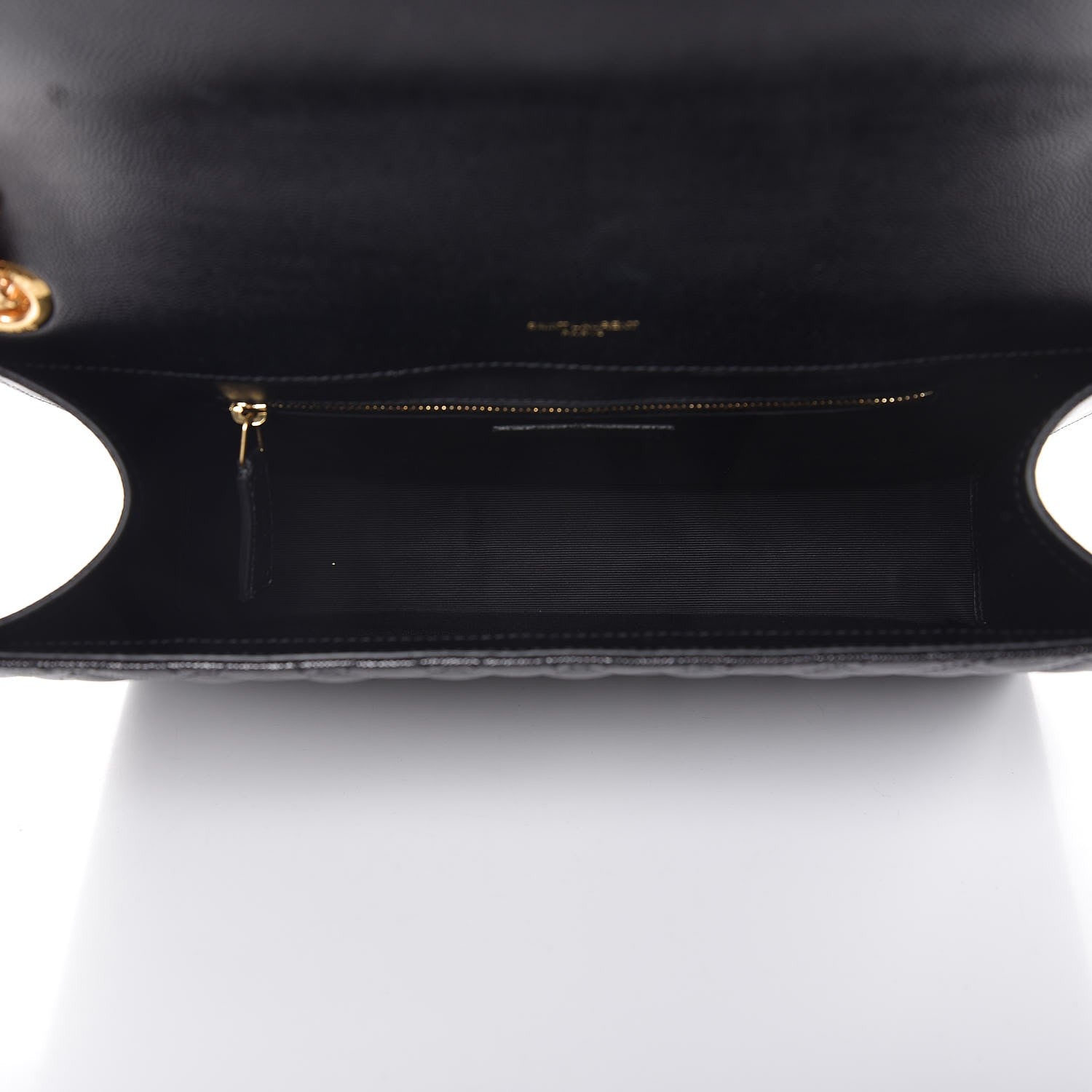 Saint Laurent Grain De Poudre Textured Mixed Matelasse Large Triquilt Monogram Satchel Black 5 of 9
