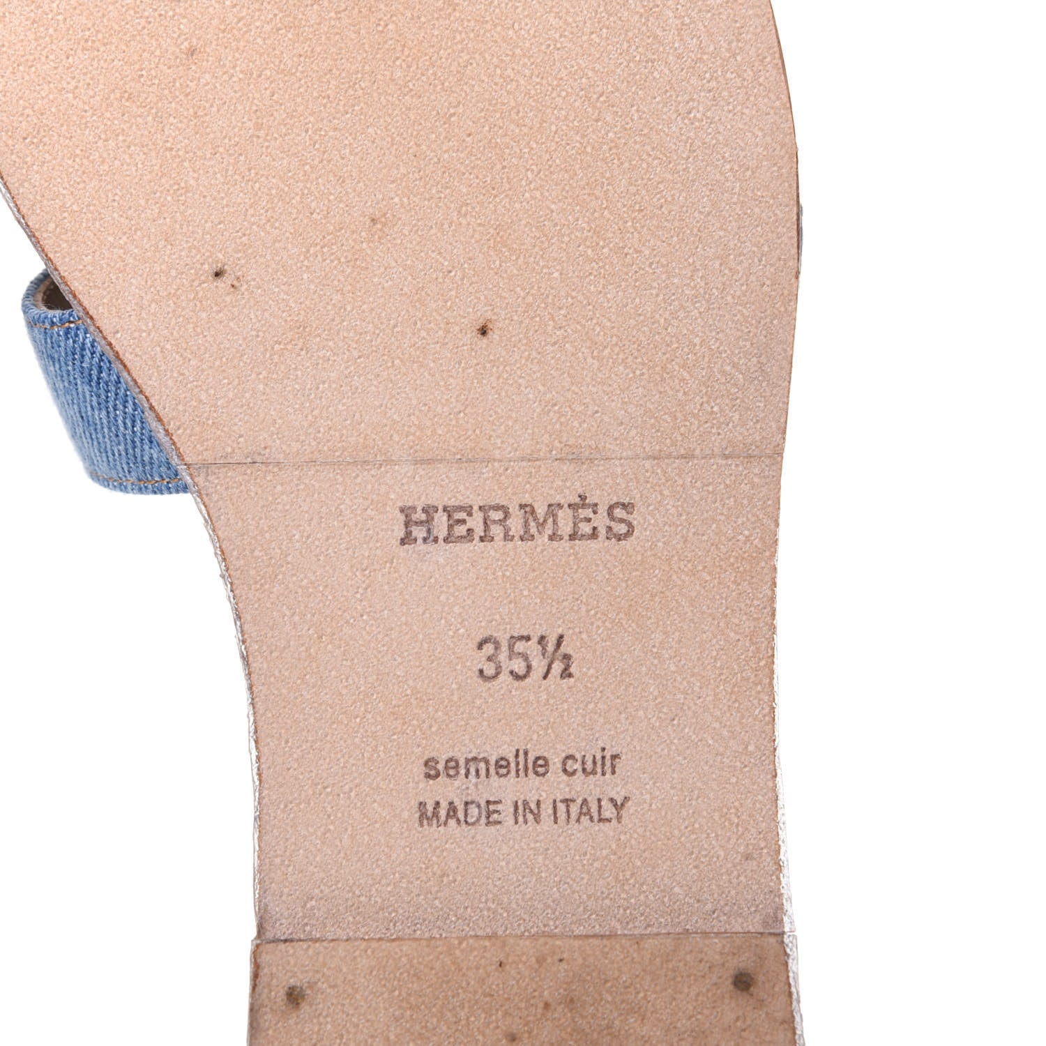Hermes Denim Canvas Oran Sandals 35.5 Bleu Clair 8 of 10