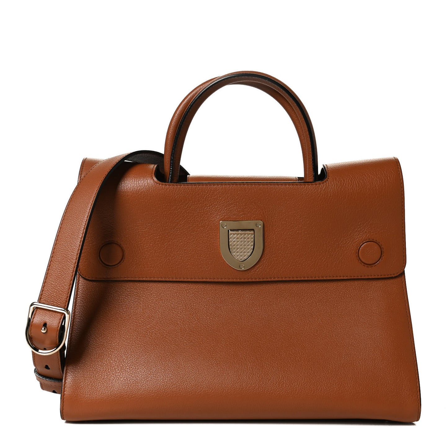 Grained Calfskin Medium Diorever Flap Brown