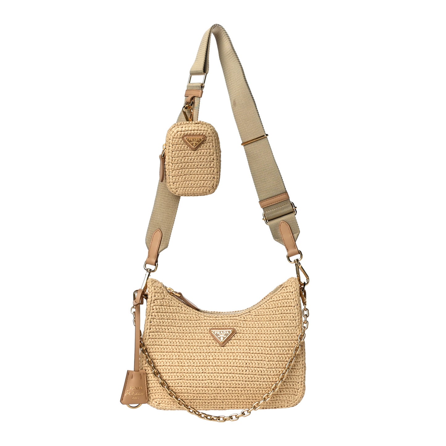 Yarn Raffia Effect Crochet Re-Edition 2005 Shoulder Bag Naturale