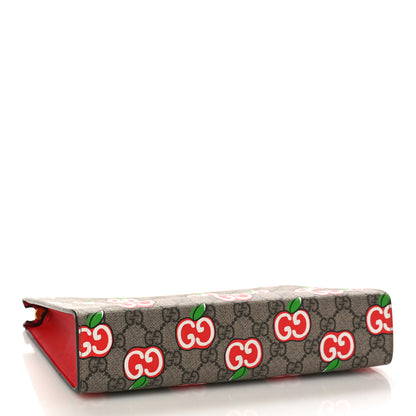 Gucci GG Supreme Monogram Apple Large Cosmetic Case Beige Multicolor Lobster Red 4 of 9