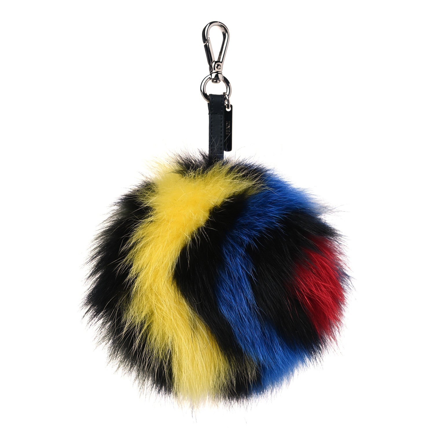 Fendi Fox Fur Striped Pom Pom Bag Charm Multicolor 1 of 4