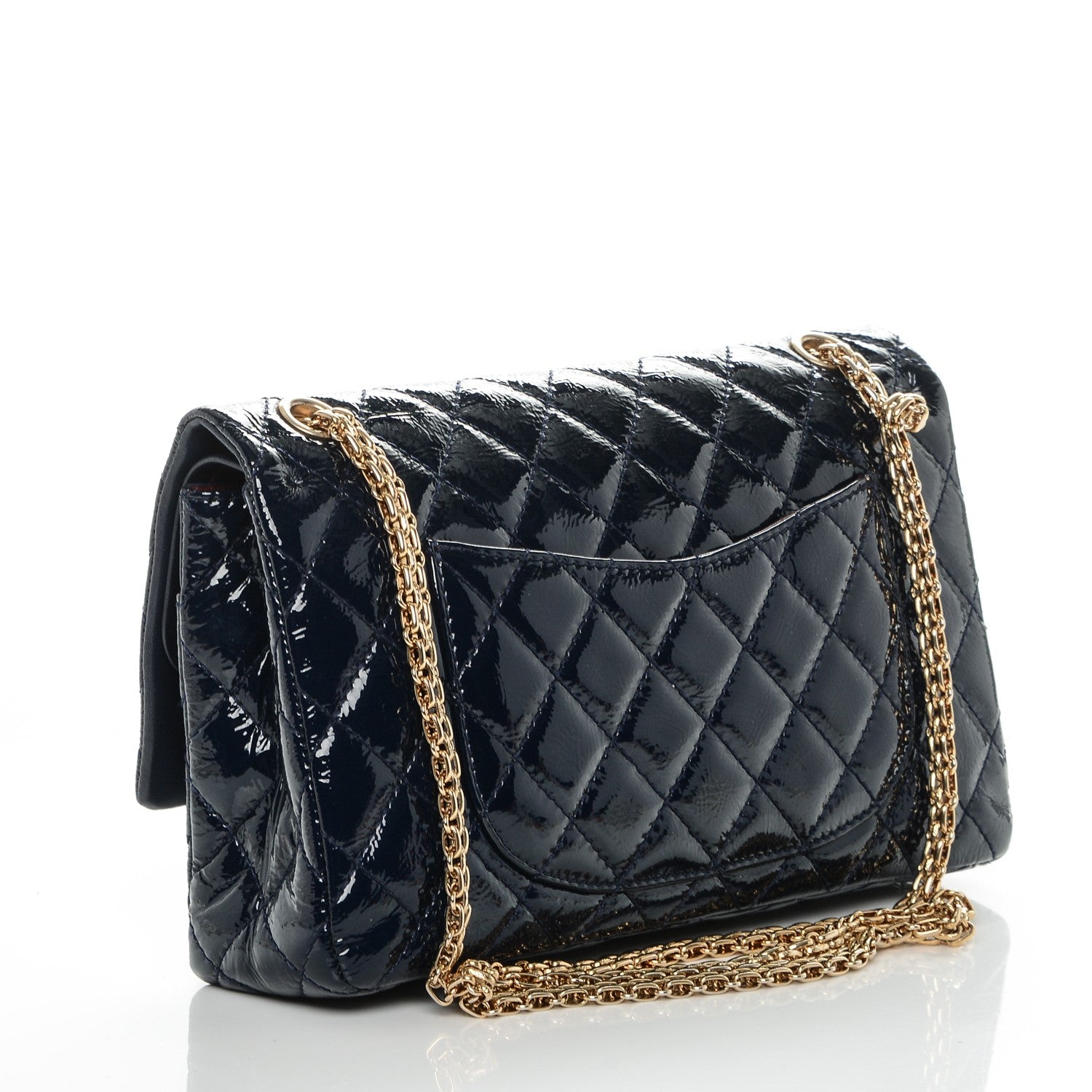 Chanel Distressed Patent Quilted 2.55 Reissue 226 Flap Navy 3 of 7