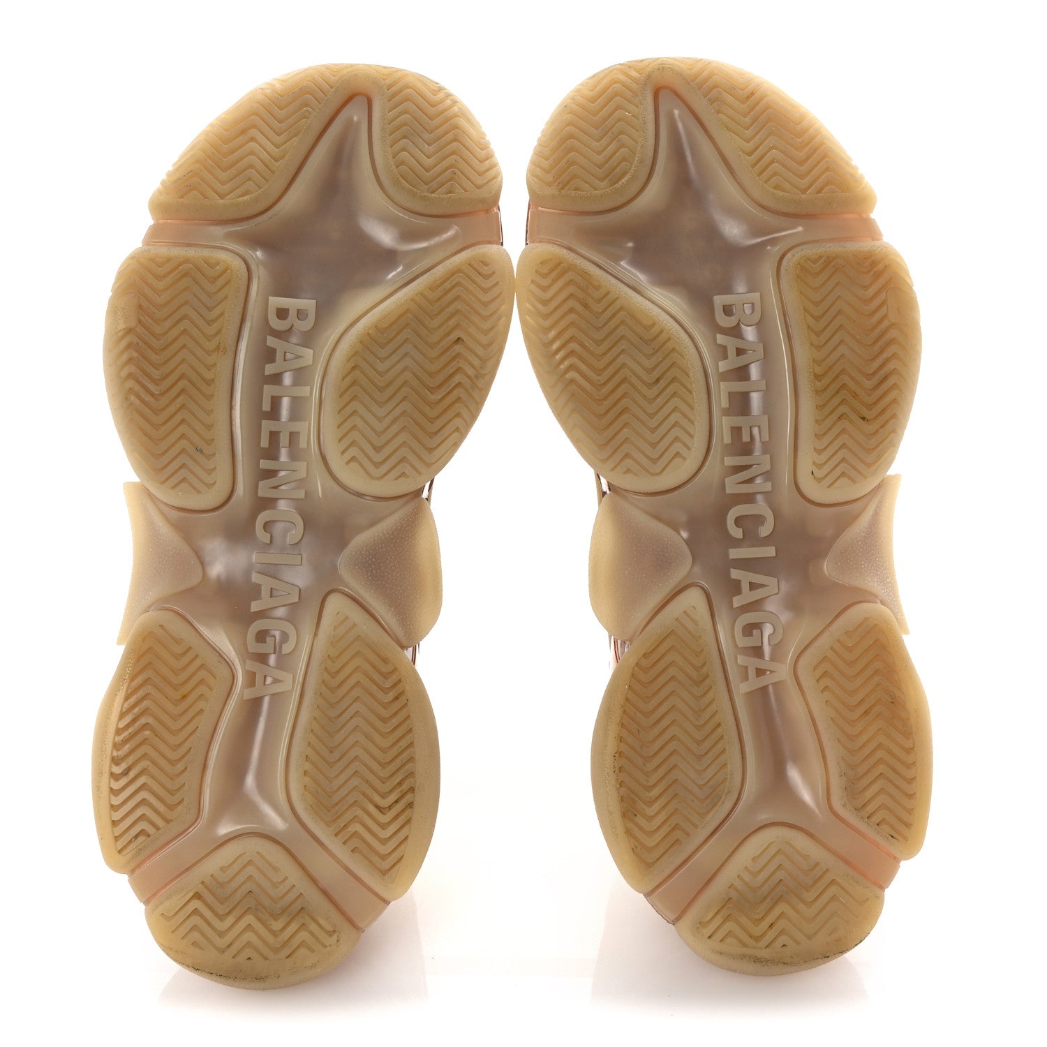 Balenciaga Fabric Mesh Clear Sole Womens Triple S Sneakers 39 Nude 6 of 10