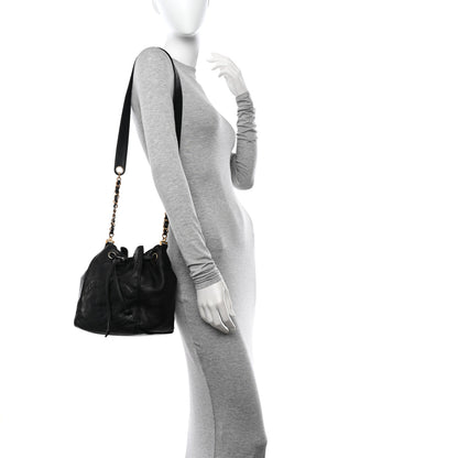 Chanel Lambskin CC Drawstring Bag Black 2 of 11
