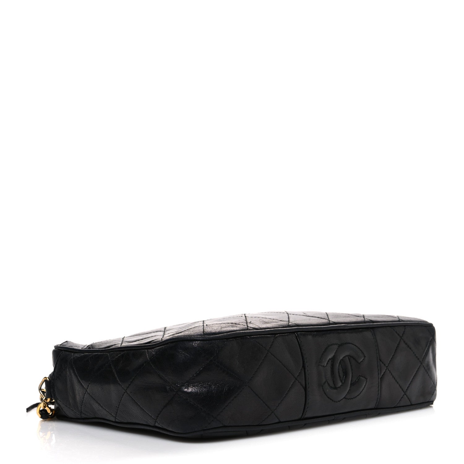Chanel Lambskin Quilted CC Tassel Camera Case Black 4 of 14