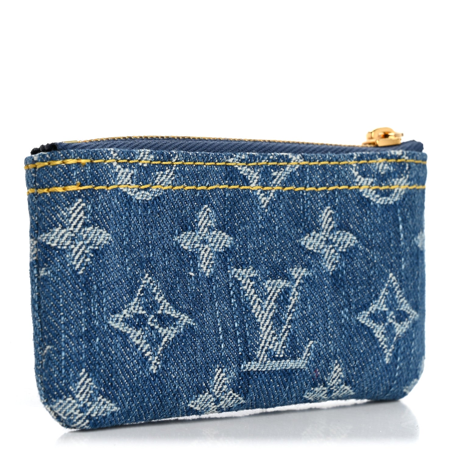 Louis Vuitton Monogram Denim Key Pouch Denim Blue 3 of 7