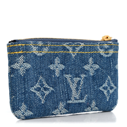 Louis Vuitton Monogram Denim Key Pouch Denim Blue 3 of 7