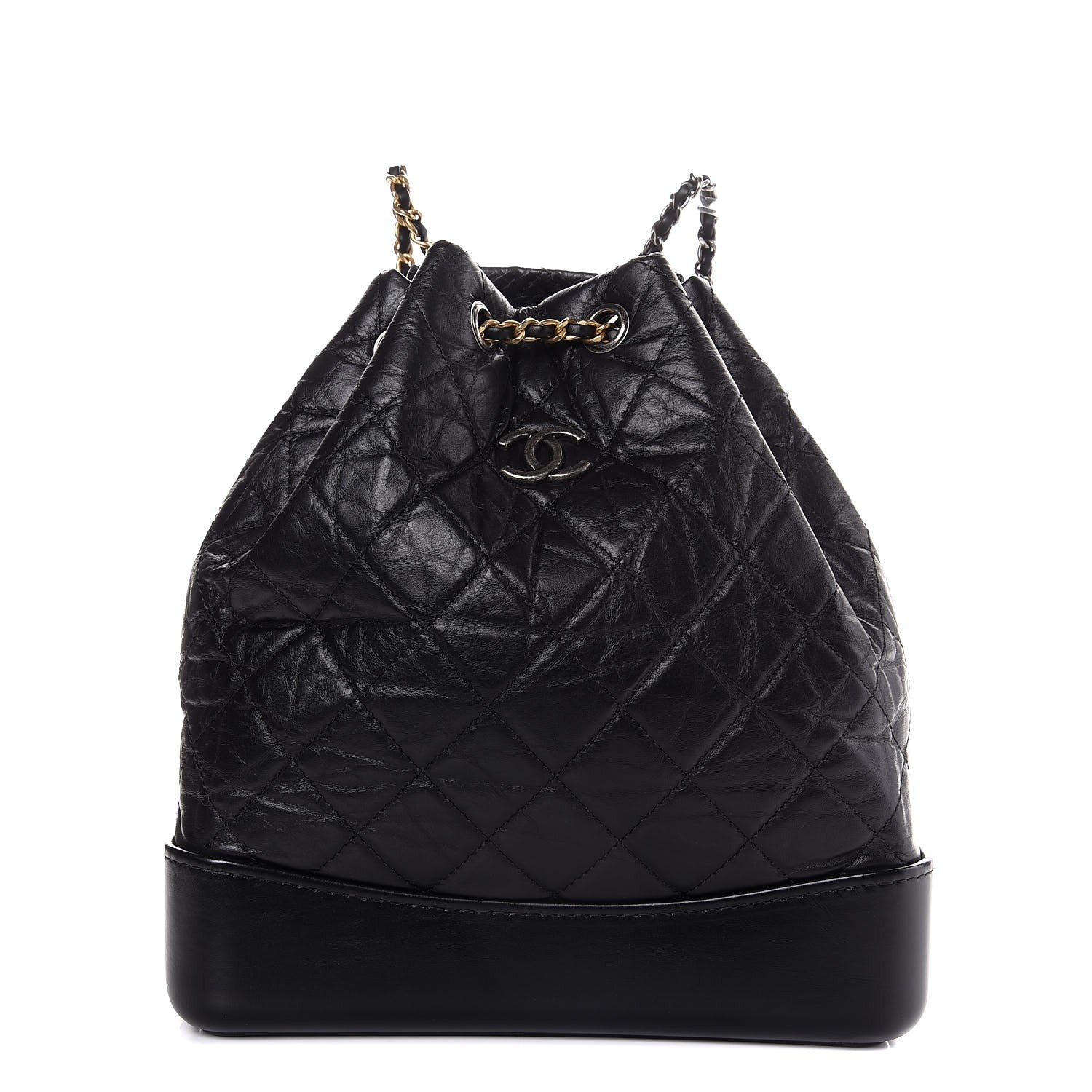 Chanel Aged Calfskin Quilted Gabrielle Backpack Black 1 of 8