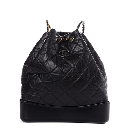 Chanel Aged Calfskin Quilted Gabrielle Backpack Black 1 of 8