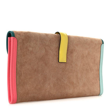 Hermes Veau Grizzly Swift Jige Elan 29 Clutch Malachite Bordeaux 3 of 8