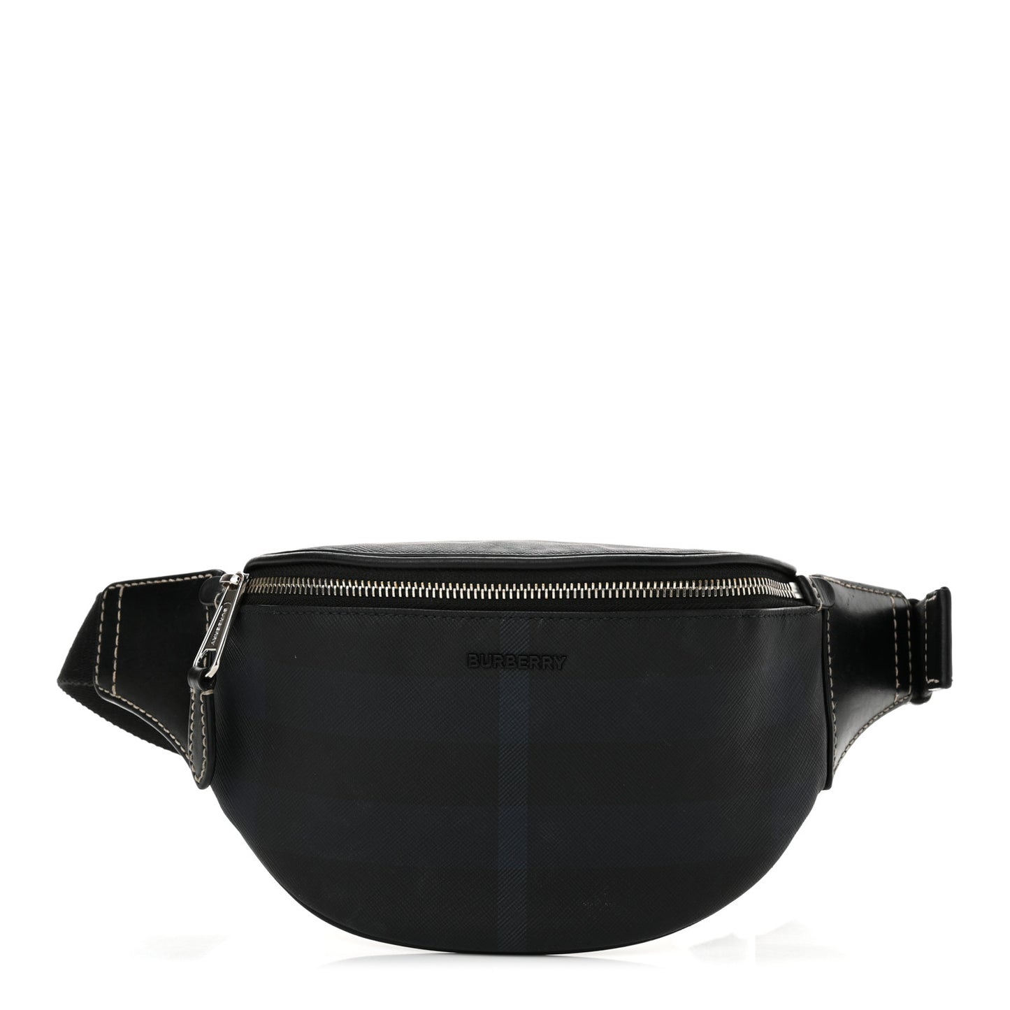 E-canvas Check Cason Mini Bum Bag Navy Blue