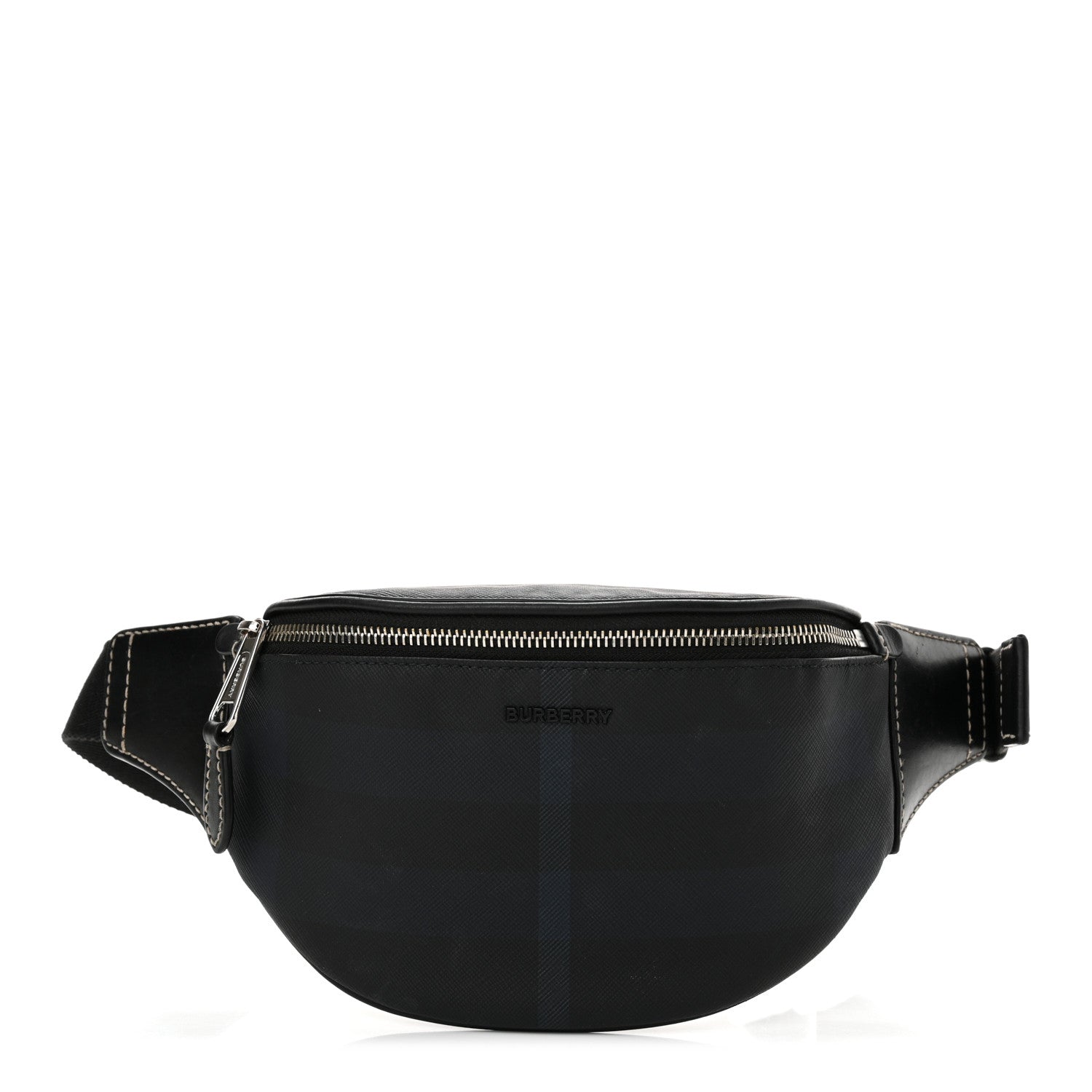 Burberry E-canvas Check Cason Mini Bum Bag Navy Blue 1 of 13