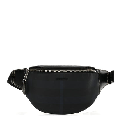 Burberry E-canvas Check Cason Mini Bum Bag Navy Blue 1 of 13