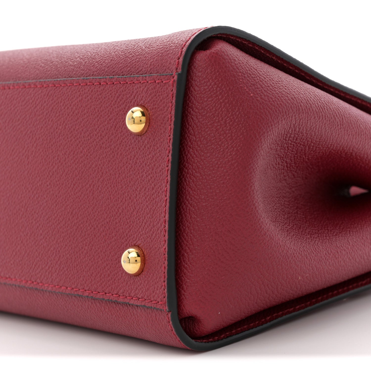 Burberry Soft Grain Calfskin Small Buckle Tote Parade Red 9 of 10