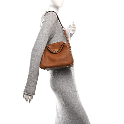 Hermes Taurillon Clemence Lindy 26 Gold 2 of 11
