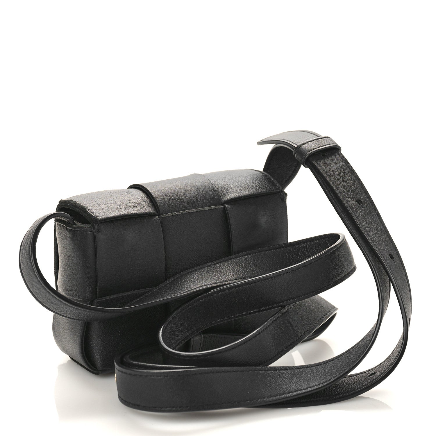 Bottega Veneta Lambskin Maxi Intrecciato Extra Mini Cassette Crossbody Bag Black 3 of 9