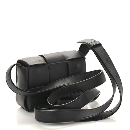 Bottega Veneta Lambskin Maxi Intrecciato Extra Mini Cassette Crossbody Bag Black 3 of 9