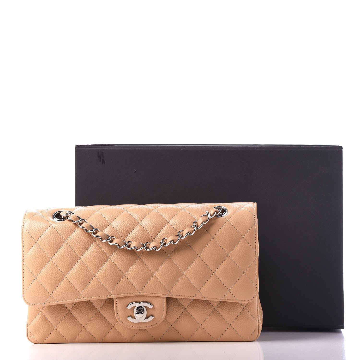 Chanel Caviar Quilted Medium Double Flap Beige 11 of 11