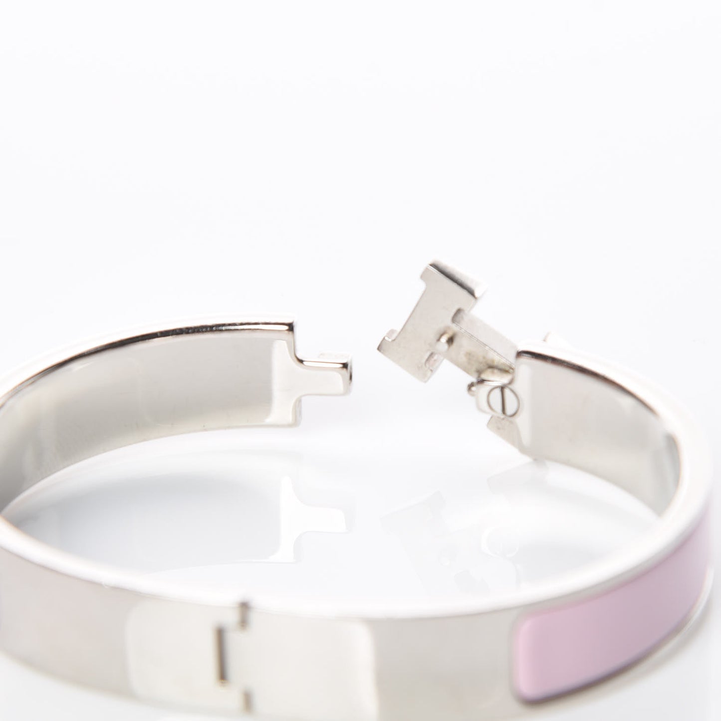 Enamel Narrow Clic Clac H Bracelet GM Rose Candeur