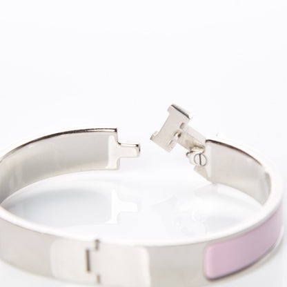 Hermes Enamel Narrow Clic Clac H Bracelet GM Rose Candeur 4 of 7