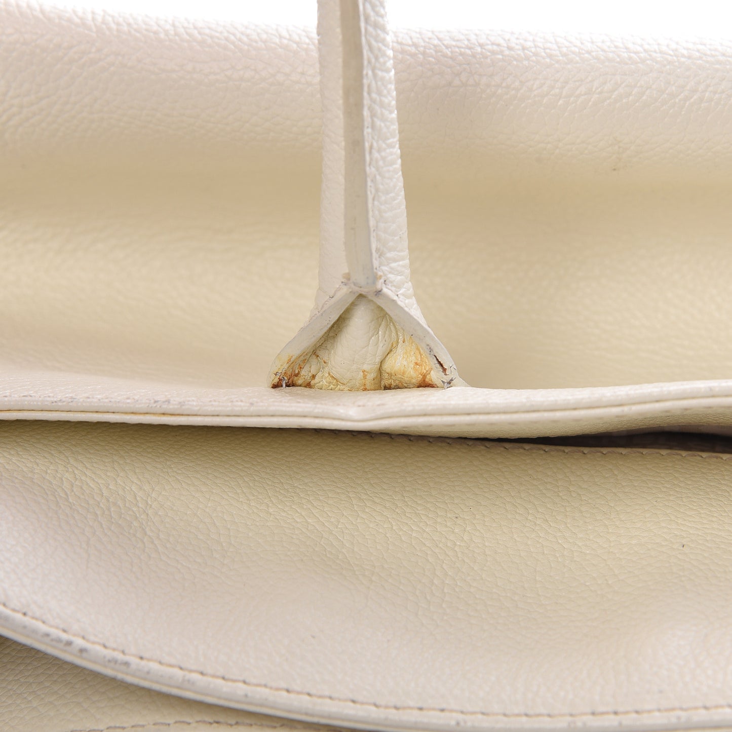 Calfskin Mademoiselle Lock Cerf Shopper Tote White