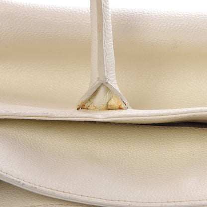 Chanel Calfskin Mademoiselle Lock Cerf Shopper Tote White 12 of 35