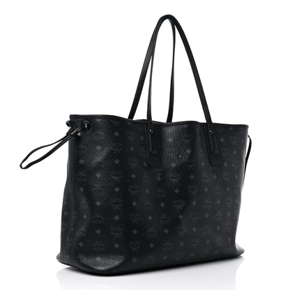 MCM Visetos Large Liz Reversible Shopper Tote Black 3 of 18