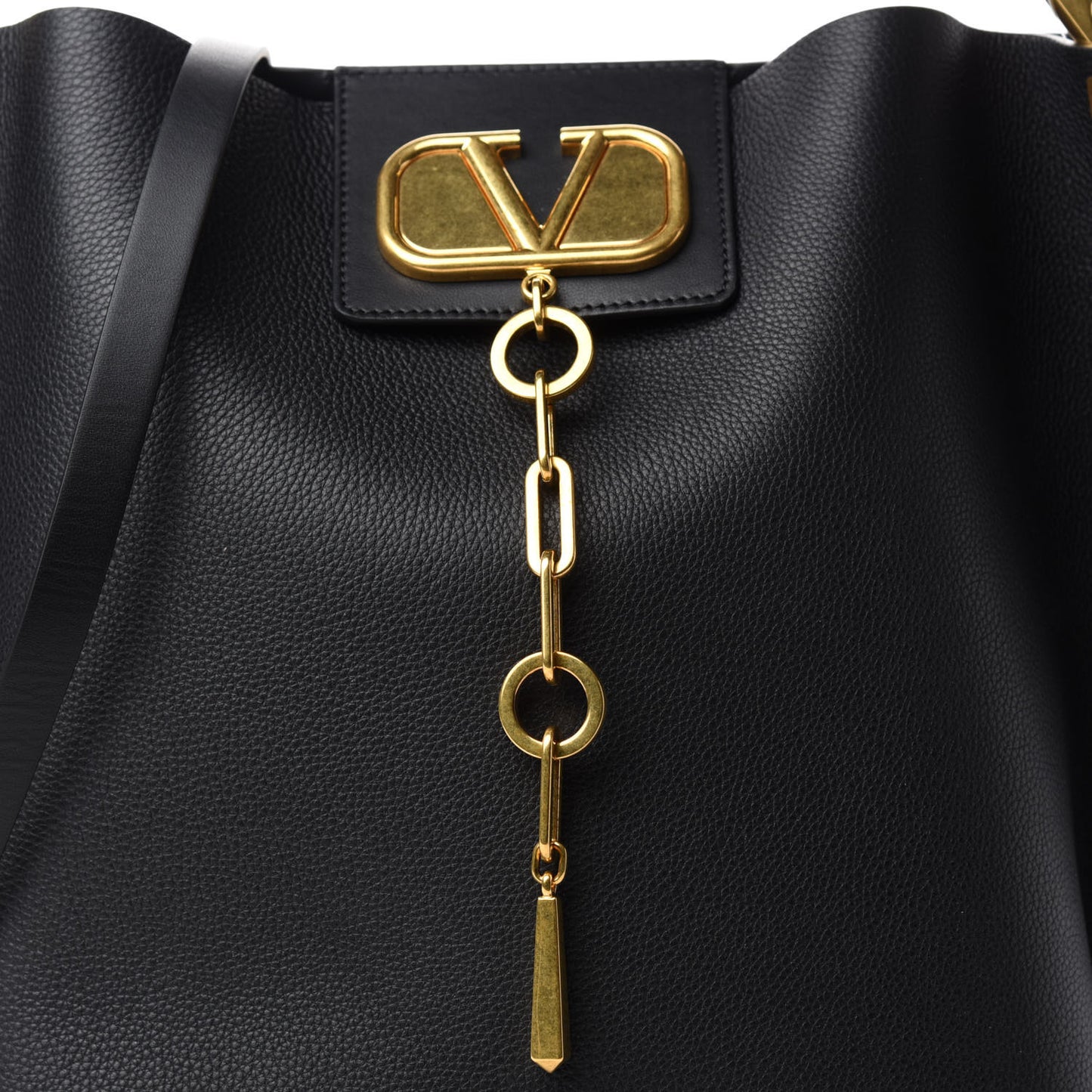 Grainy Calfskin Escape Hobo Bag Black