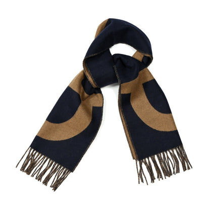 Hermes Cashmere Casaque Grand Mors Muffler Marine Bronze 1 of 4
