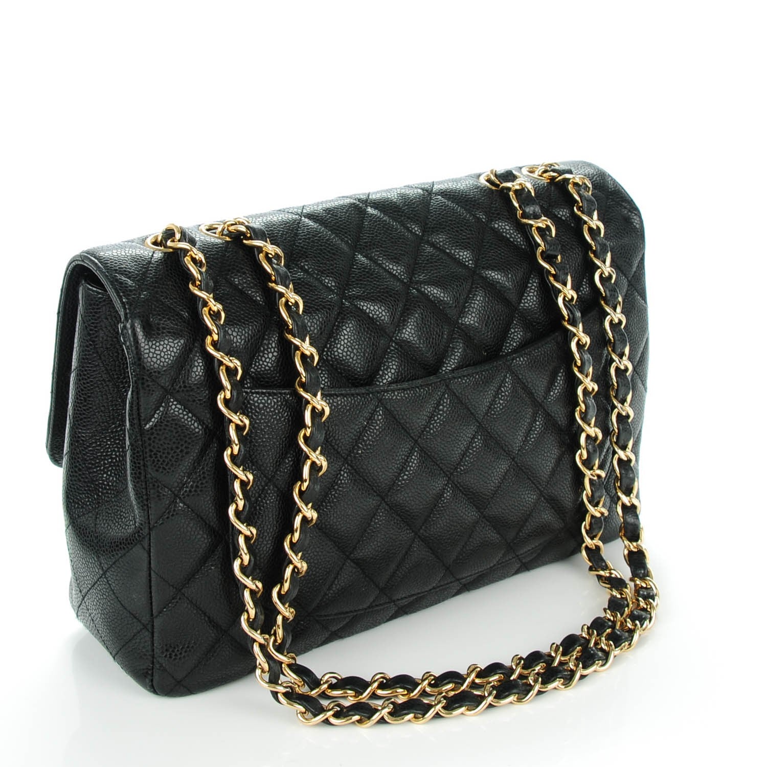 Chanel Caviar Quilted Jumbo Single Flap Black 3 of 8