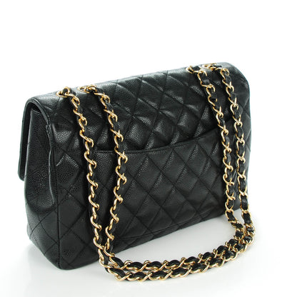 Chanel Caviar Quilted Jumbo Single Flap Black 3 of 8
