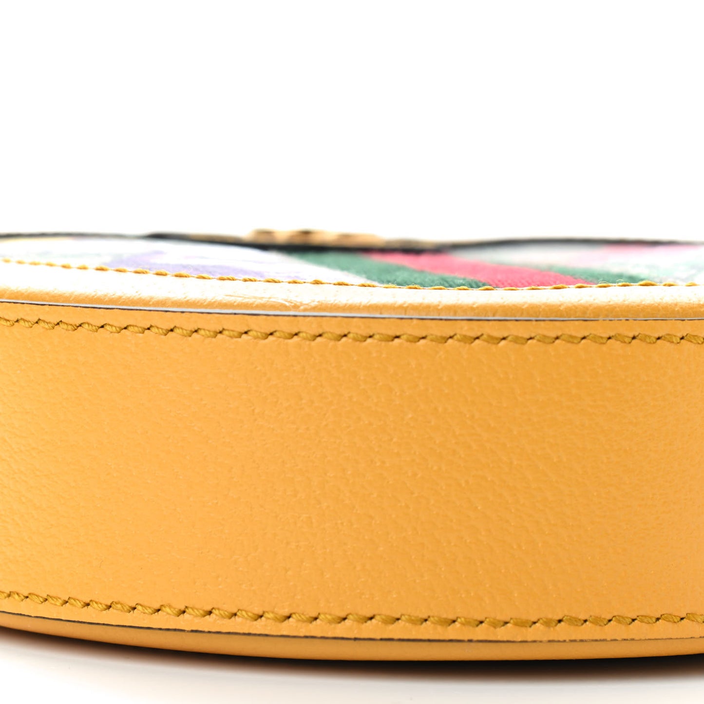 GG Supreme Monogram Flora Web Mini Ophidia Round Shoulder Bag Beige Multicolor Crop